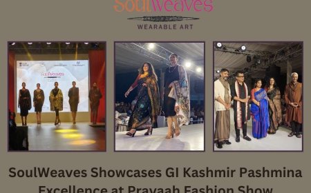 SoulWeaves Showcases GI Kashmir Pashmina Excellence at Pravaah Fashion Show
