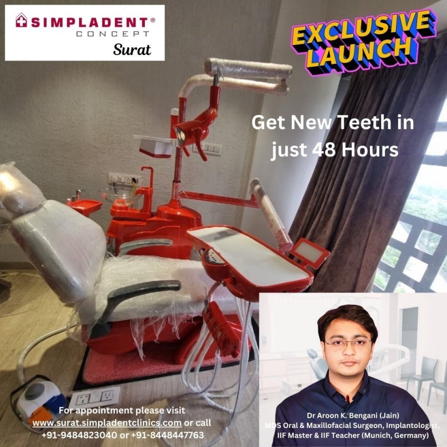 Simpladent Opens Advanced Dental Clinic in Surat, Headed by Dr. Aroon Bengani (Jain)- Pioneering Immediate Loading Dental Implants – "No Teeth to All Fixed Teeth in Just 48 Hours"