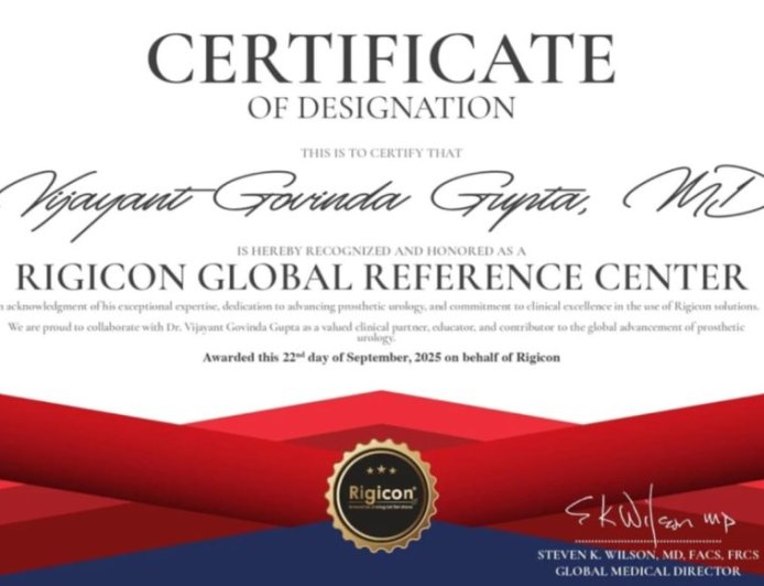 PIONEERING EXCELLENCE: Dr. Vijayant Govinda Gupta Becomes India’s First Ever Designated Rigicon® Global Reference Center
